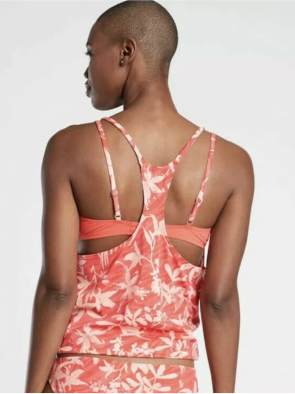 Athleta Seascape Printed Blousy Tankini Top Size 34D/DD NWT